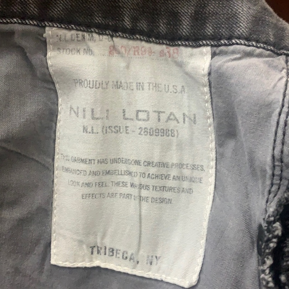 Nili Lotan Boyfriend Jeans Crop Midrise Released Hem Faded Black Gray